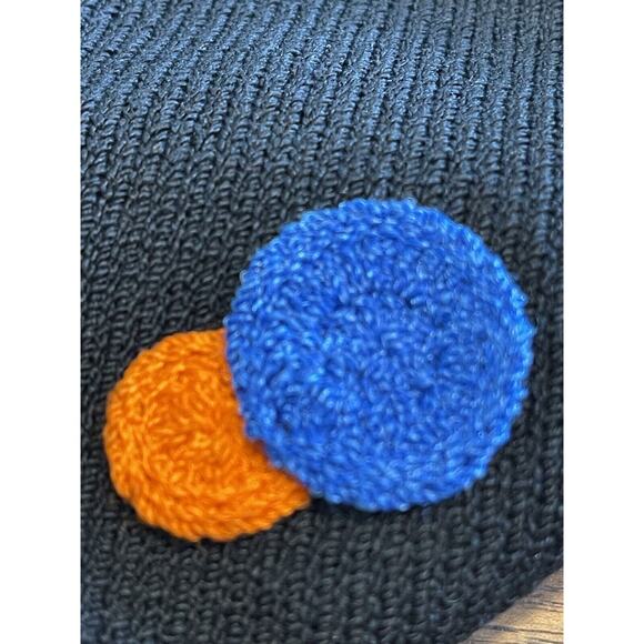 JSS Woman Knit Wear Blazer S Black/Embroidered colorful circles Wool blend USA - Picture 5 of 13